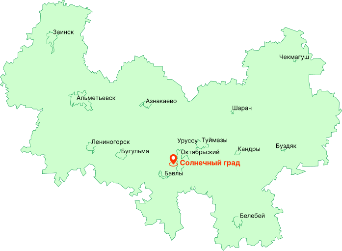 Карта расположения Солнечного Града
